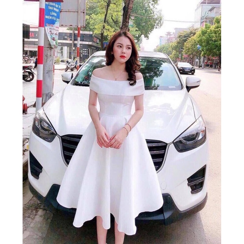 V9025 VÁY TRỄ VAI DỰ TIỆC KỈ YẾU PROM, ĐẦM CÔNG CHÚA ĐI TIỆC CƯỚI THANH LỊCH