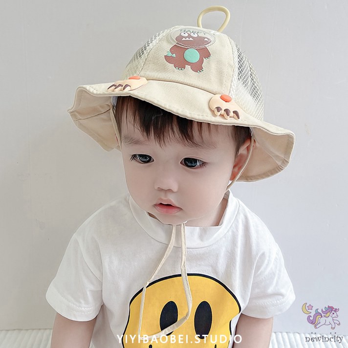 Mũ Lưỡi Trai Phối Lưới Thoáng Khí Họa Tiết Hoạt Hình Phong Cách Hàn Quốc