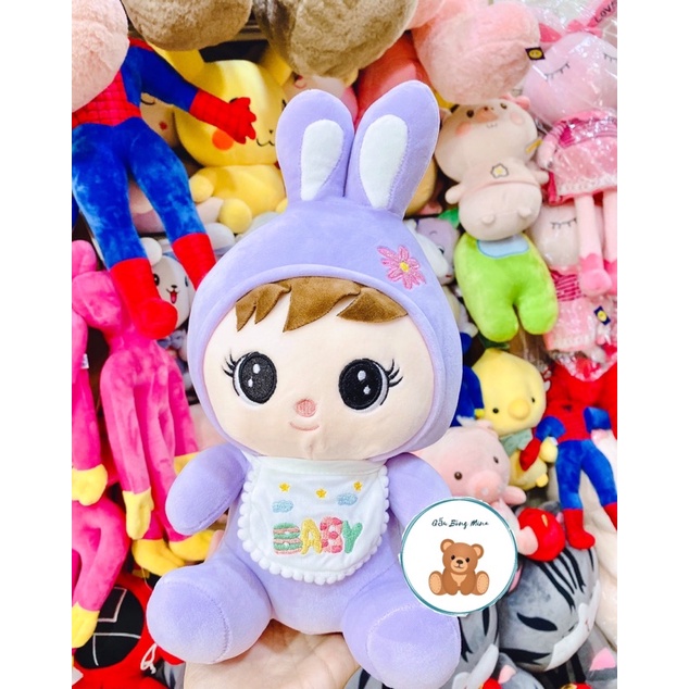 Gấu Bông Búp Bê Thỏ Đeo Yếm Dễ Thương Cho Bé - Gấu Bông Mina