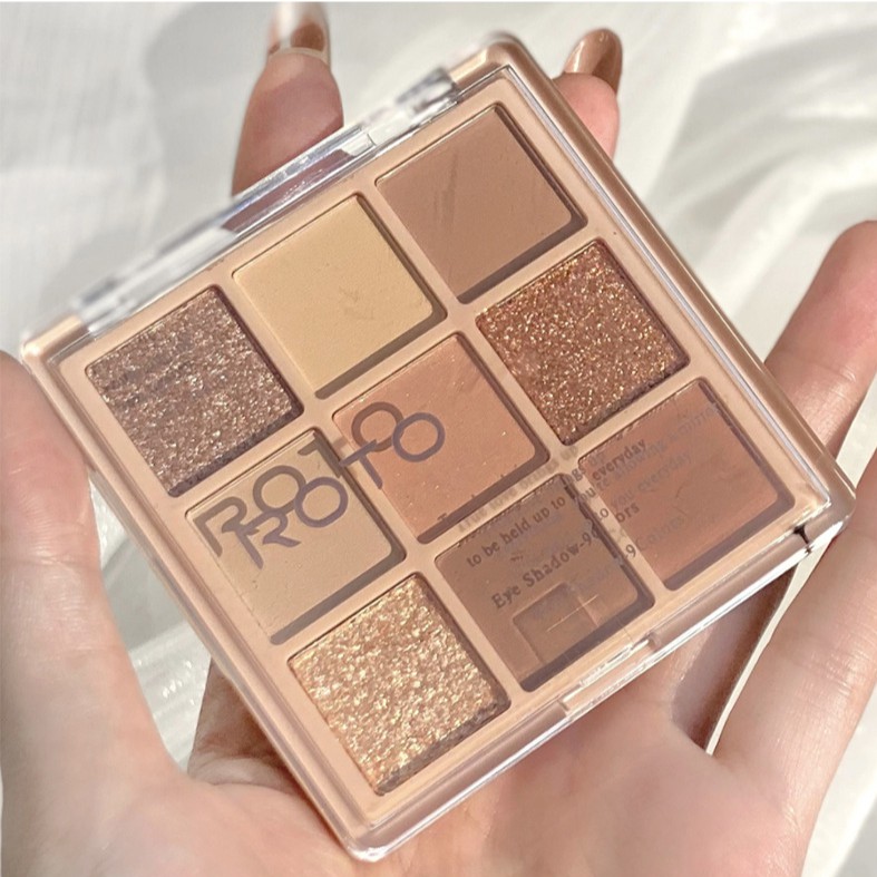 Bảng phấn mắt nhũ lì 9 ô lấp lánh Roto Eyeshadow Senabeauty | BigBuy360 - bigbuy360.vn