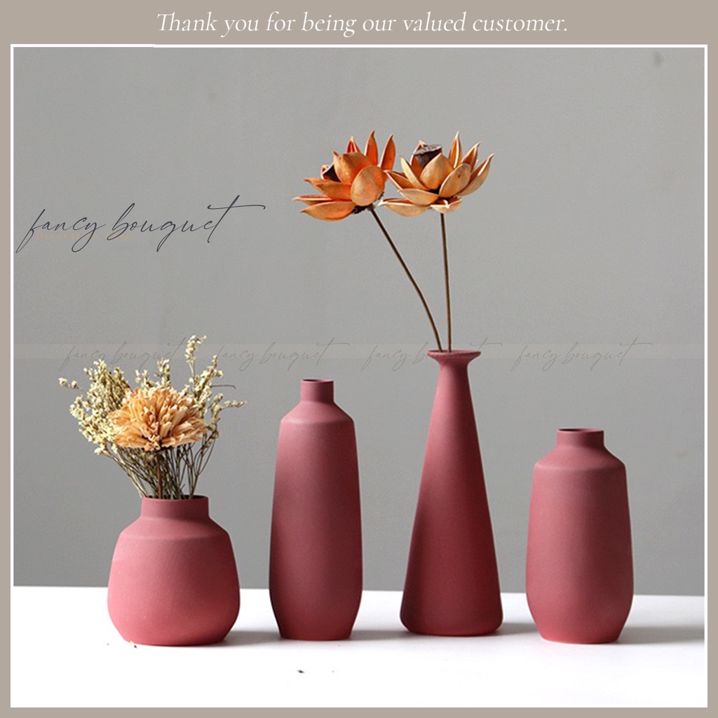 Bình gốm Jingdezhen Morandi rượu vang đỏ ❤️FREESHIP❤️ Đồ trang trí Bắc Âu cao cấp và thanh lịch