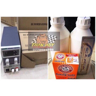 Máy điện phân, làm màu ốc titan gr5, giá combo 5 món