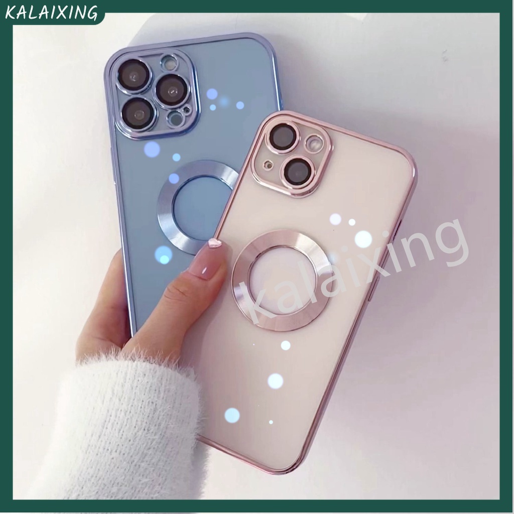 Ốp Điện Thoại Trong Suốt Mạ Điện Kèm Phim Bảo Vệ Camera Cho iPhone 13 12 11 Pro MAX 13mini 12mini XS MAX XR X 6 7 8 Plus