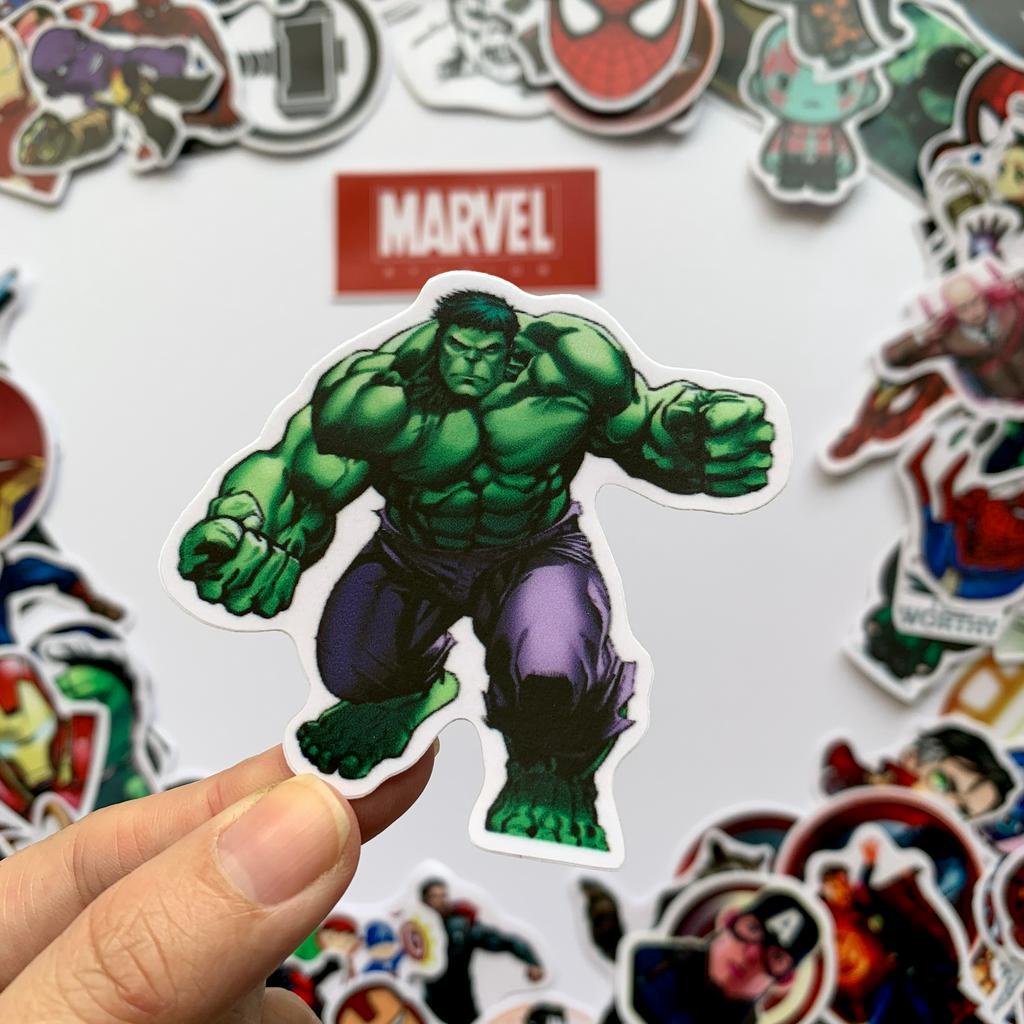 Sticker MARVEL SIÊU ANH HÙNG  Chống Nước Trang Trí Va Li, Xe, Laptop, Nón Bảo Hiểm, Đàn Guitar