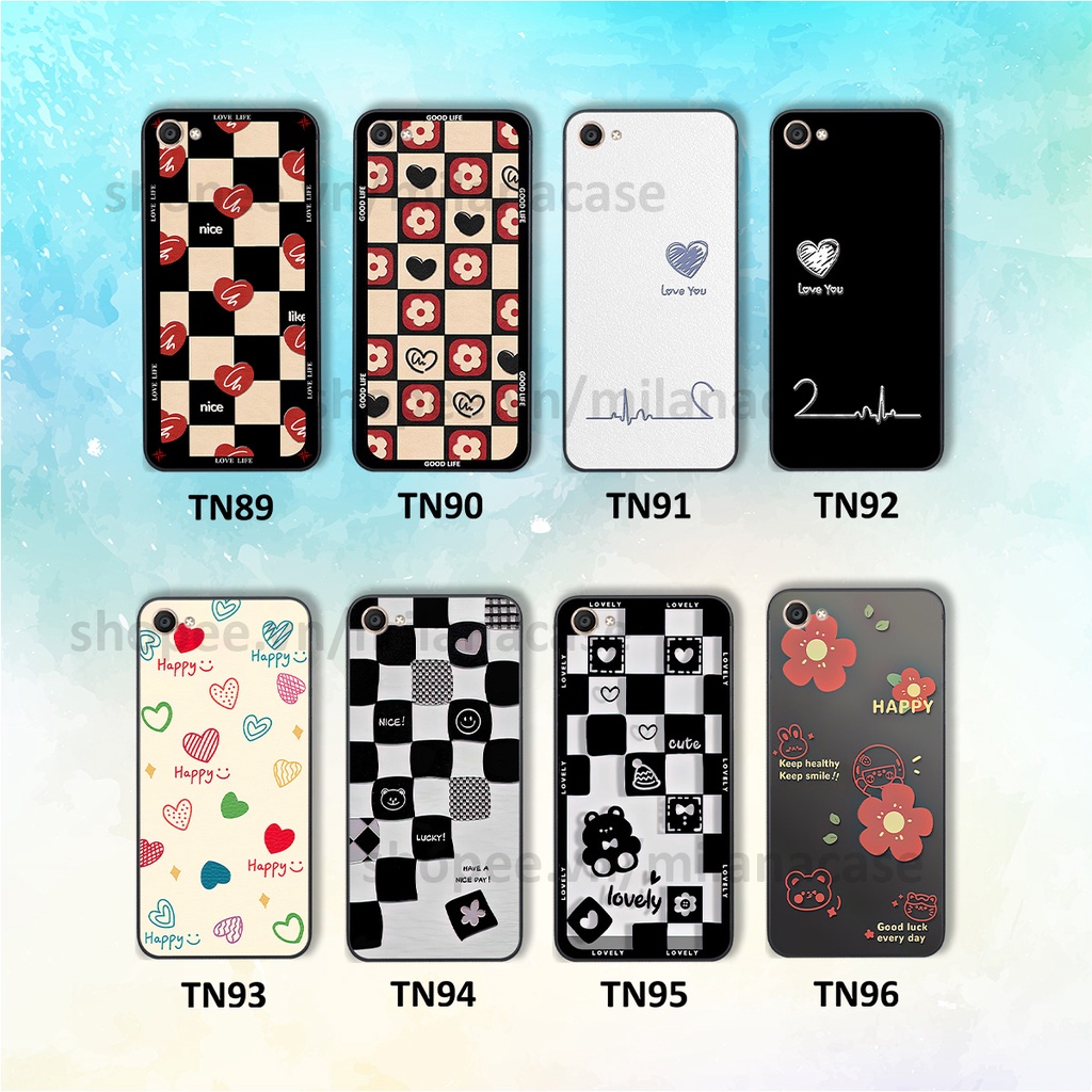 Ốp Vivo V5 / V5 Plus / Y67 in hình caro trái tim siêu đẹp, siêu nét đầy phong cách cá tính