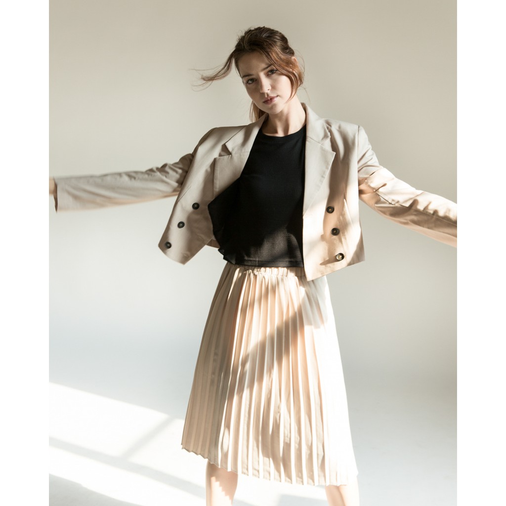 Áo khoác vest croptop nút cách điệu - 10706537 J-P Fashion
