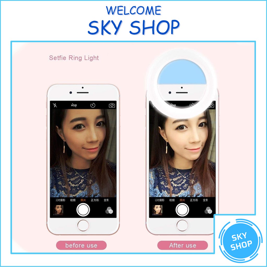 Đèn LED Selfie Đèn Kẹp Hỗ Trợ Chụp Ảnh Tạo Ánh Sáng Mịn Khi Chụp Ảnh (Tuyệt Đỉnh Selfie)