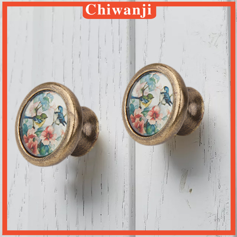 Bộ 8 Tay Nắm Cửa Tủ Bằng Đồng Thau Hình Chim Hoa Cổ Điển