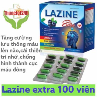 [CHÍNH HÃNG] Hoạt huyết dưỡng não thảo dược  Lazine Extra Hộp 100 Viên - Tăng Cường Máu Lên Não Cao Cấp