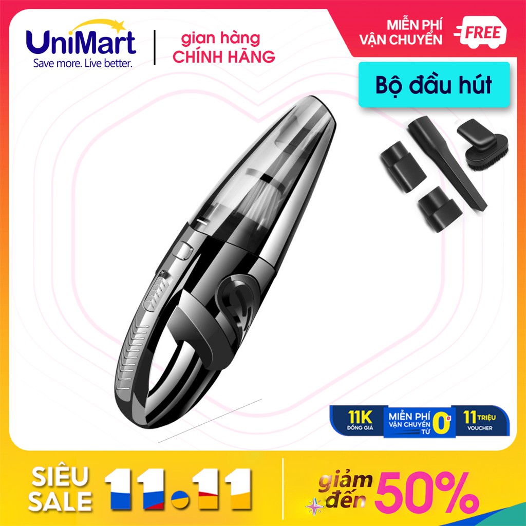 [Mẫu mới 2021] Máy Hút Bụi Cầm Tay Không Dây Damas XC628 - Chính hãng - Công suất 120W - Lực hút mạnh 3000PA - UniMart