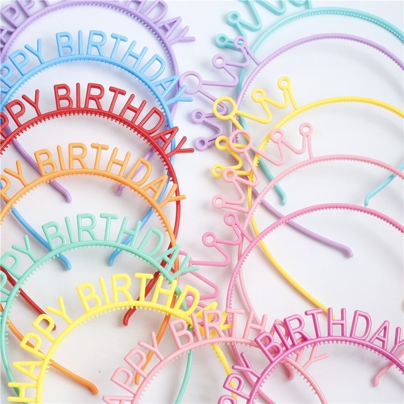 Băng Đô In Chữ Happy birthday Dễ Thương Dùng Làm Phụ Kiện Chụp Ảnh Cho Bé Gái