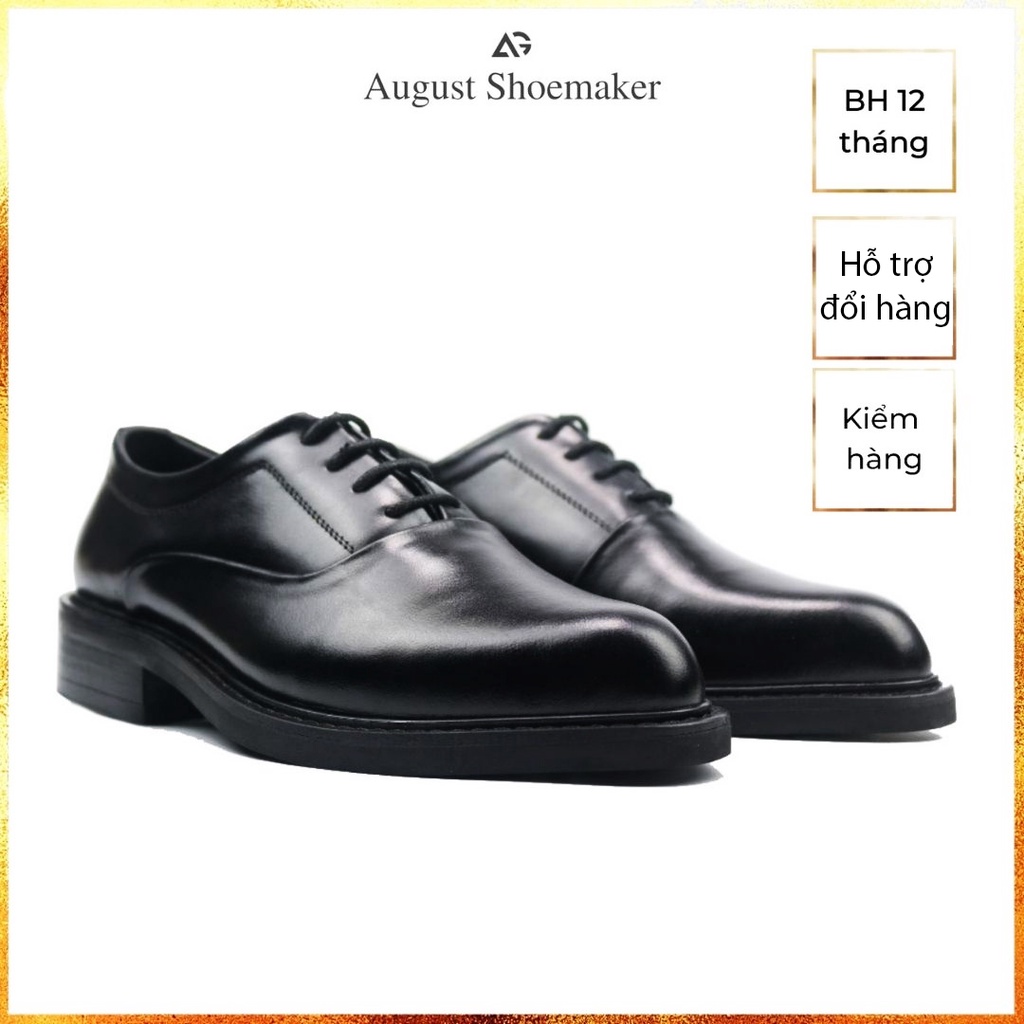 Giày da nam cao cấp da bò nhập khẩu Oxford handmade August OX1D chính hãng bảo hành 12 tháng