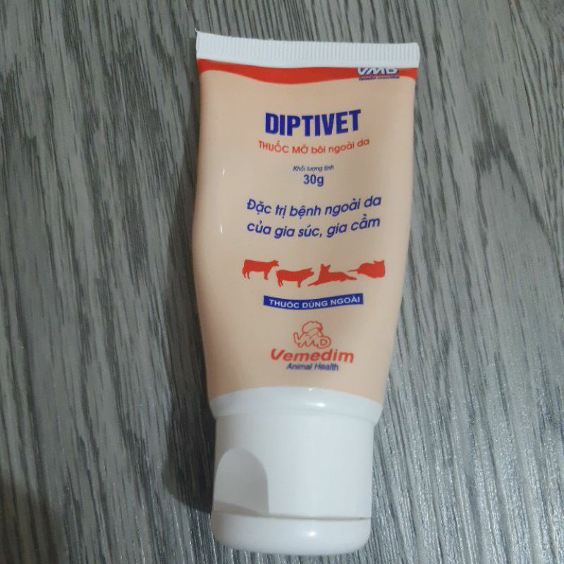 Kem bôi ghẻ, viêm da chó mèo thỏ vật nuôi Diptivet 30g