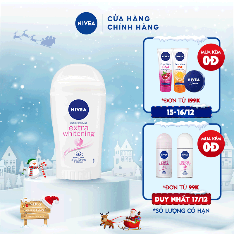 Sáp ngăn mùi Nivea trắng mịn giúp mờ vết thâm (40ml) - 82896