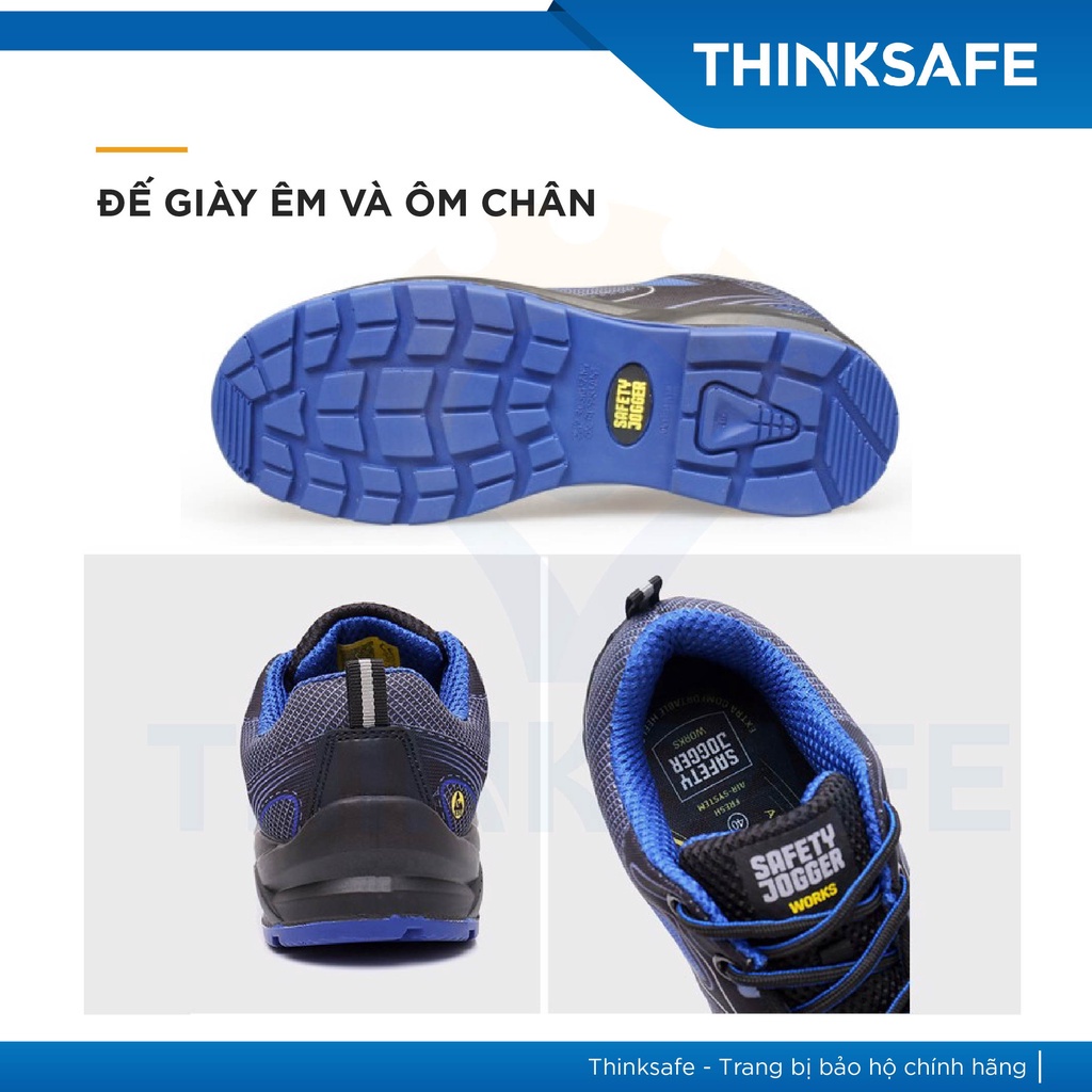 Giày bảo hộ lao động Safety Jogger Cador S1P chống đinh, chống dập ngón, chống trượt, đệm khí nâng đỡ gót - Thinksafe