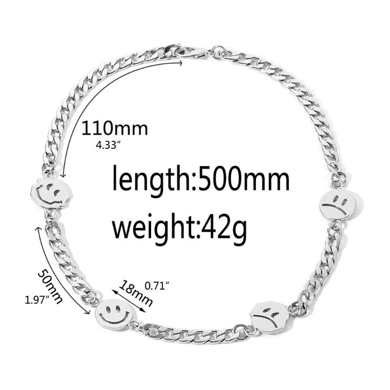 Flgo Vòng cổ Bằng Thép Titan Mặt Cười Khóc Phong Cách Hip Hop Đơn Giản Dành Cho Ngày Của Mẹ