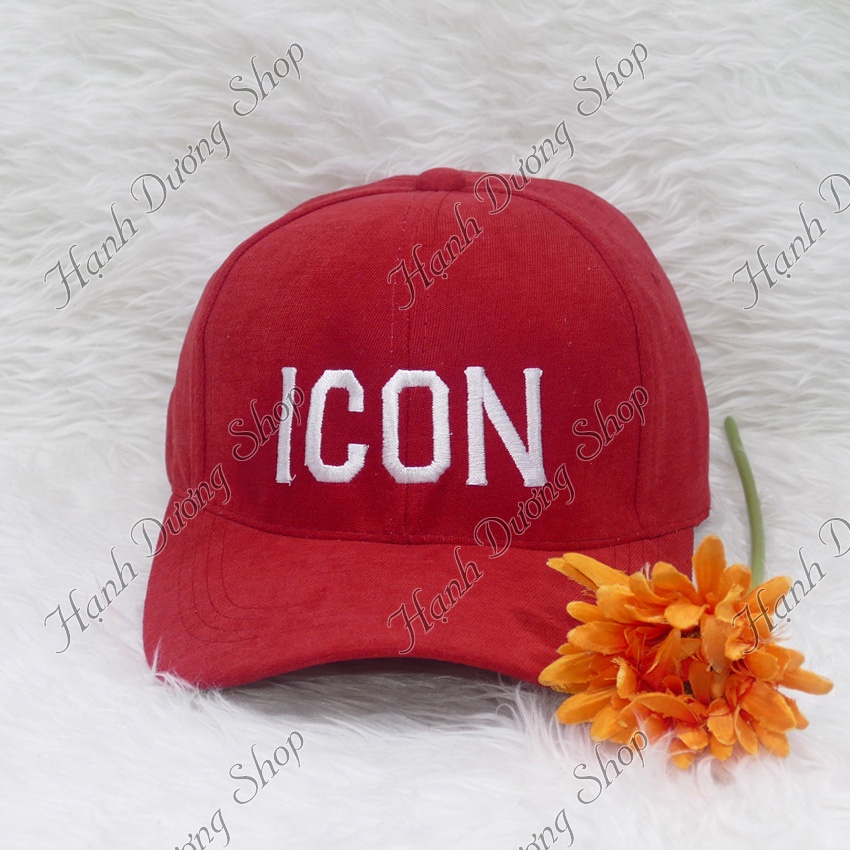 Mũ lưỡi trai nam nữ nón kết nhung thêu chữ ICON sớ nhuyễn phong cách thời trang phù hợp cả nam và nữ