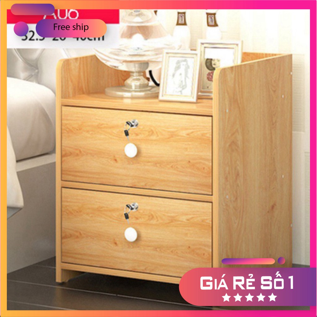 Hộc Tủ Đầu Giường, Kệ Tủ Đầu Giường Gỗ Ép MDF 2 Ngăn Kéo, Nhỏ Gọn Siêu Tiện Dụng Cho Căn Phòng Của Bạn