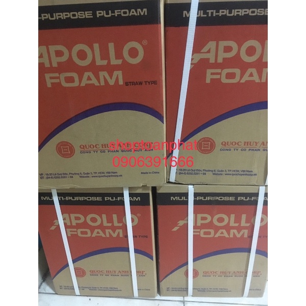 Keo nở Apollo Foam 750ml + Vòi Xịt | bịt khe hở lỗ hổng,vết nứt