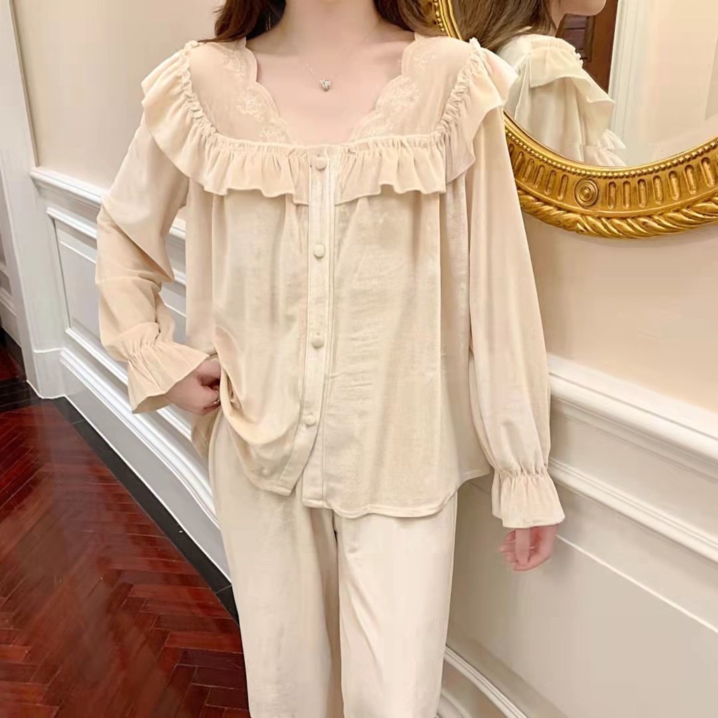 Bộ đồ ngủ thời trang mùa đông 2021 trẻ trung ngọt ngào cho nữ