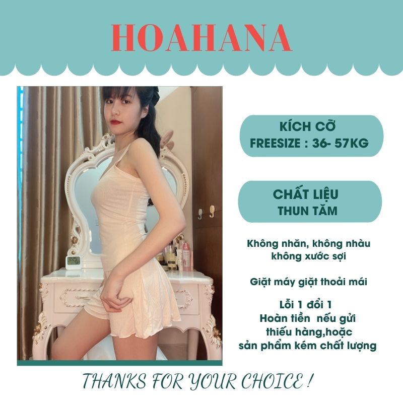 Bộ ngủ 2 dây thun tăm chất mát lạnh, Sét đồ ngủ hai dây sexxy co giãn TT - HOAHANA | BigBuy360 - bigbuy360.vn