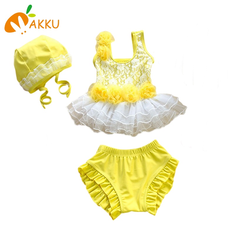 Set Đồ Bơi Ba Mảnh Màu Sắc Ngẫu Nhiên Cho Bé Gái