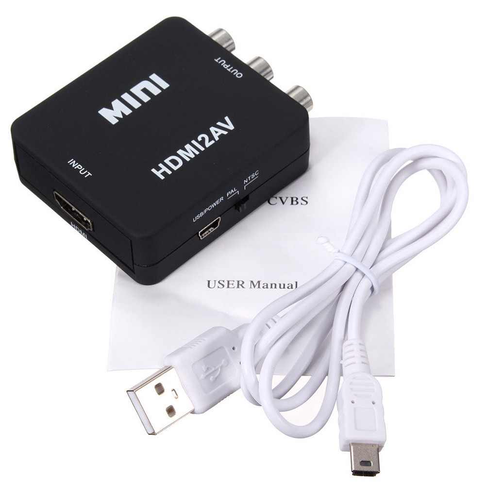 Bộ chuyển đổi tín hiệu từ HDMI sang AV Mini (Đen) - HDMI to AV Mini (Black)