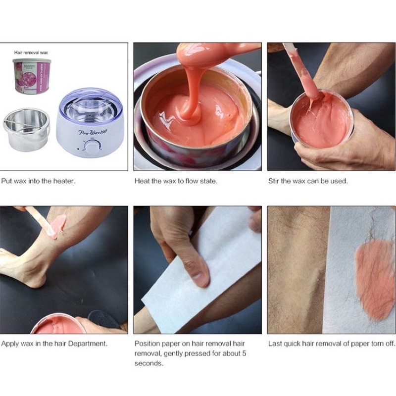 Combo wax lông gồm sáp wax nóng, mỡ trăn, nồi nấu wax siêu tiện lợi, dùng lâu dài