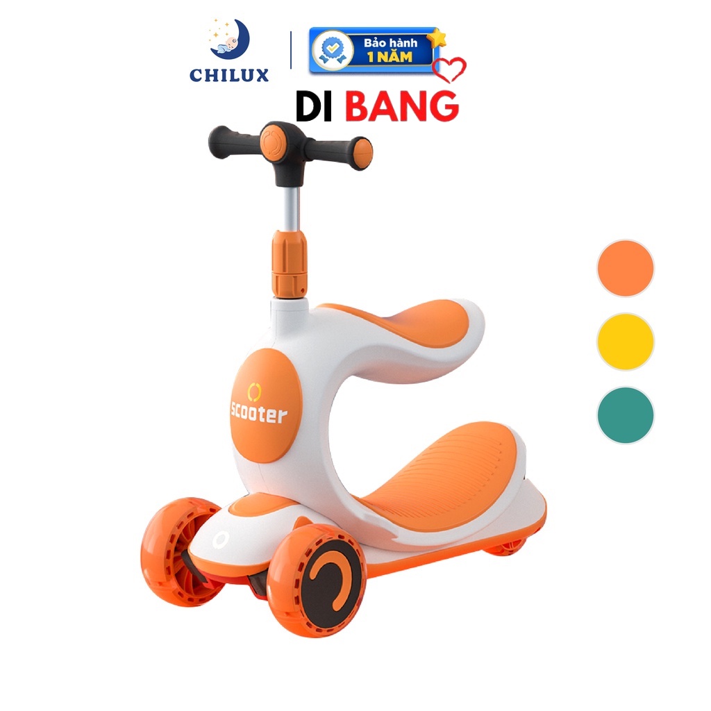 Xe trượt Scooter 3 in 1 cho bé cao cấp Chilux - 3 chế độ - Bánh xe phát sáng vĩnh cữu gấp gọn chịu lực 150kg