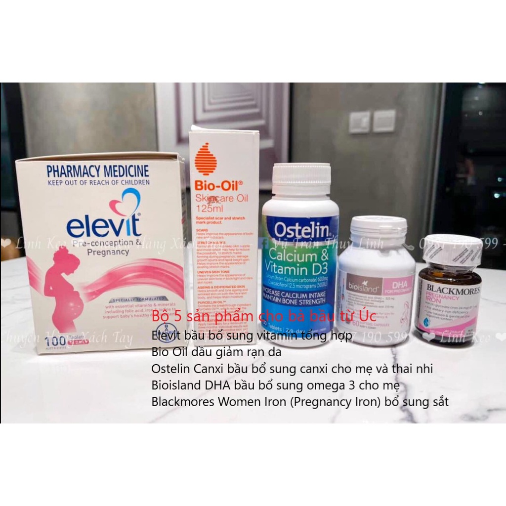 Vitamin tổng hợp elevit bầu, úcbổ sung vitamin c, d3, axit folic cho mẹ bầu - ảnh sản phẩm 4