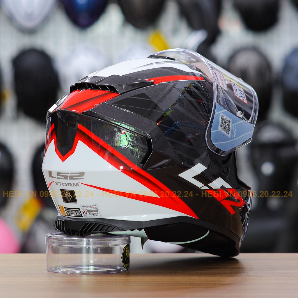 Nón Fullface 2 Kính LS2 FF800 Đen Đỏ Trắng Nerve