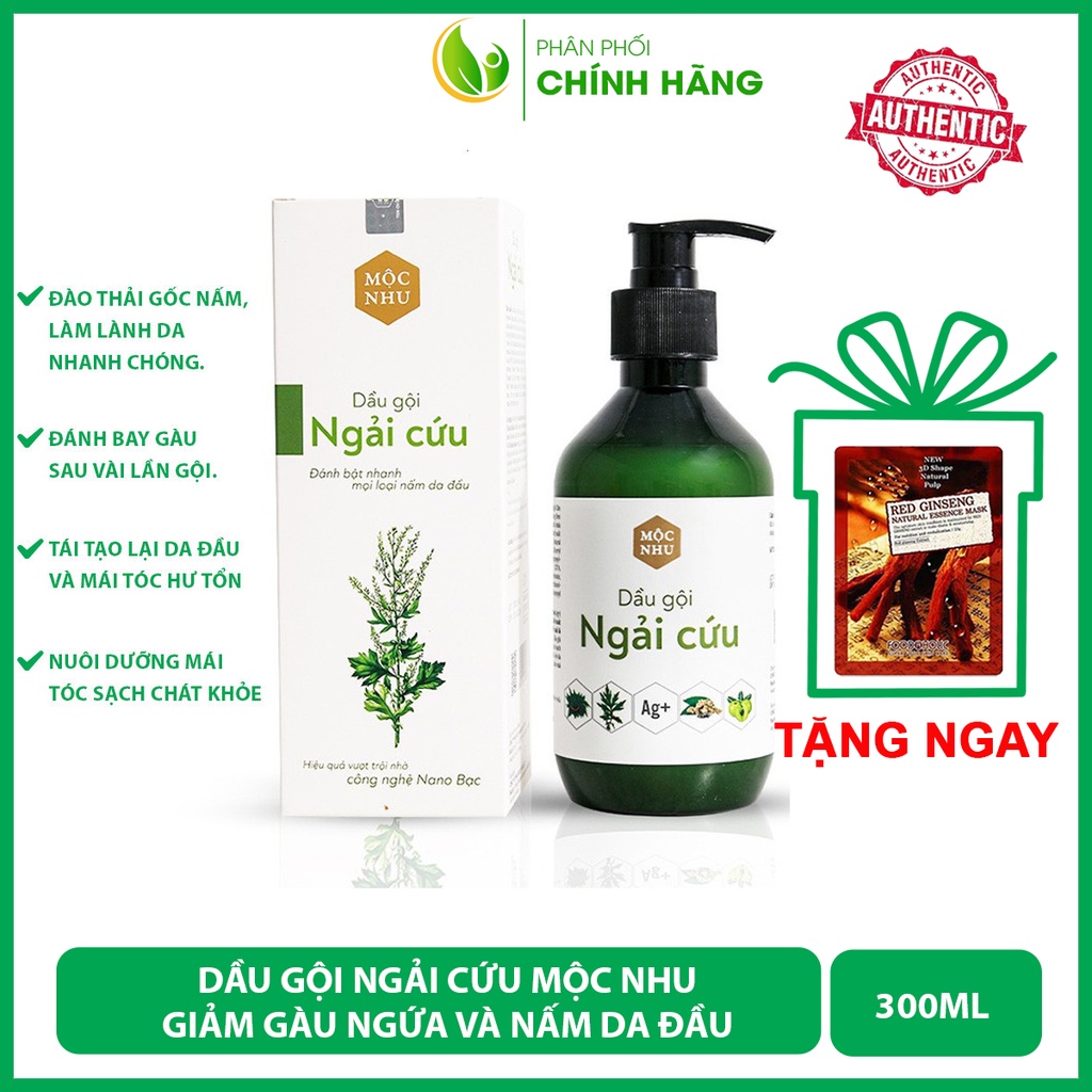 Dầu gội ngải cứu Mộc Nhu, Dầu gội Mộc Nhu thảo dược giảm gàu, ngứa, nấm da đầu 300ml