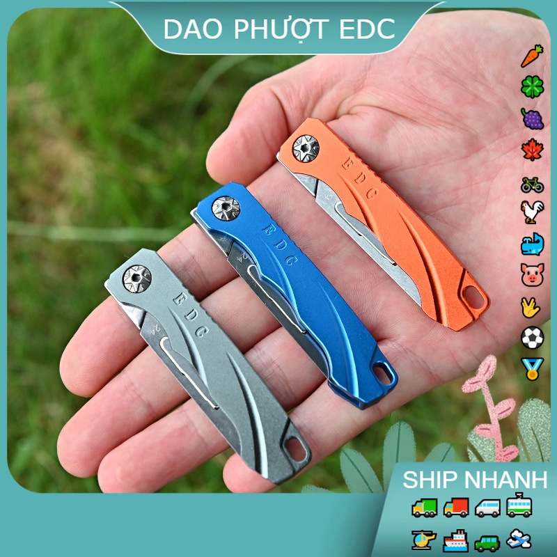 Dao Phượt Gấp Mini - Treo Chùm Chìa Khóa - Có Lưỡi Phụ Đi Kèm