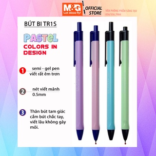 Bút viết Pastel nét 0.5 mảnh TR1s viết êm trơn thân bút tam giác mực dầu chính hãng M&G | Bút cute siêu đẹp dễ thương