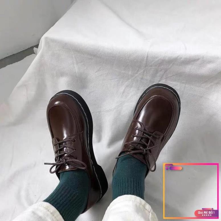 |HÌNH THẬT - HÀNG LOẠI 1| Giày nữ/ Giày oxford da trơn buộc dây đế bằng cao 3cm (4 ảnh cuối hình thật) -v01 | BigBuy360 - bigbuy360.vn