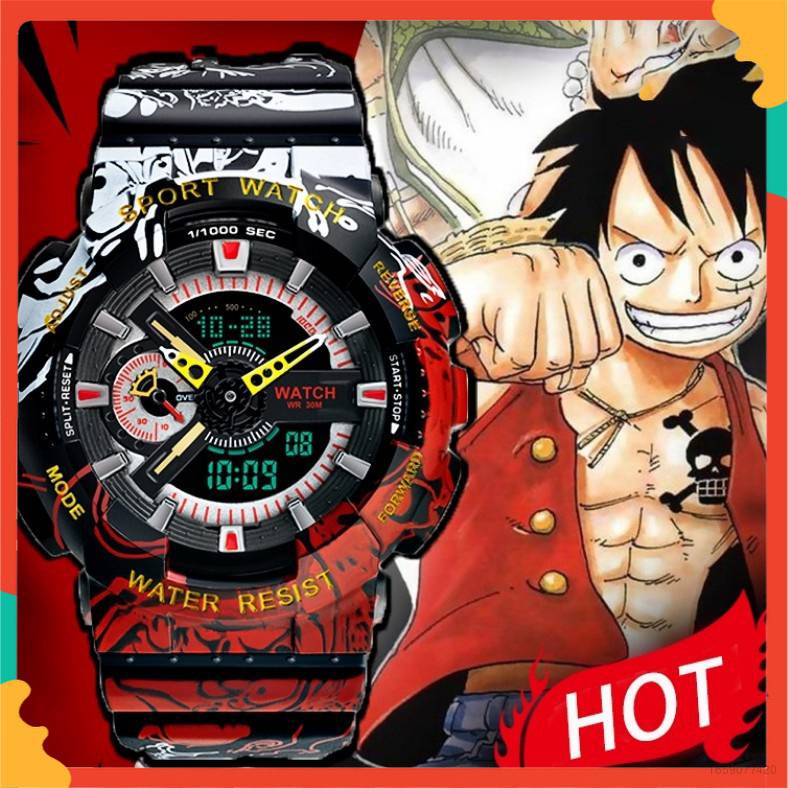 Đồng Hồ Thể Thao Casio G-Shock Họa Tiết One Piece Có Đèn LED Chống Thấm Nước Cho Trẻ Em