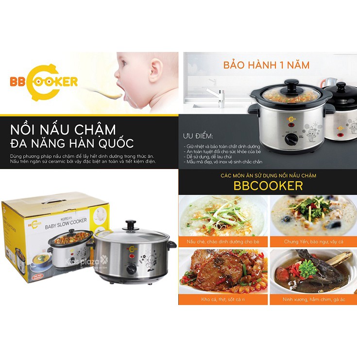 Nồi nấu chậm cho bé loại 3.5L BBCooker - Hàn Quốc