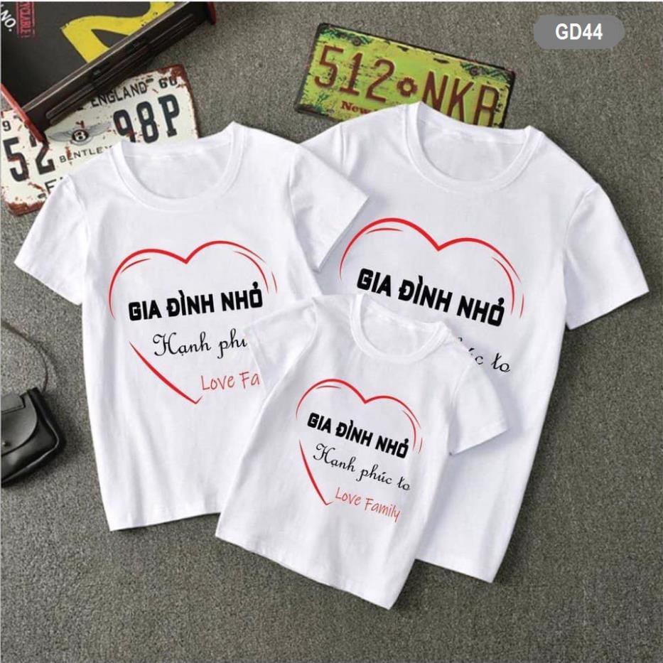 Áo Gia Đình Nhỏ, Hạnh Phúc To, Đồng Phục Gia Đình vải cotton