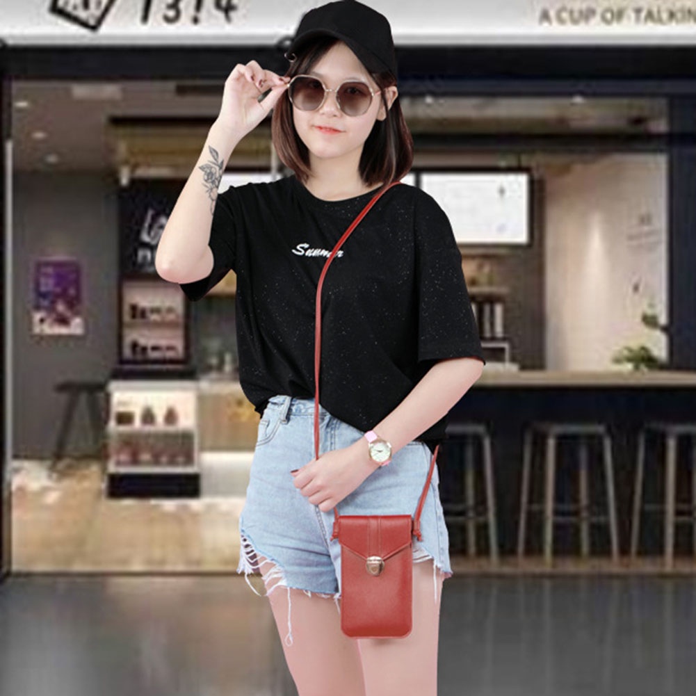 Túi Đeo Chéo Trong Suốt Có Thể Chạm Màn Hình Cảm Ứng Thời Trang Cho Nữ