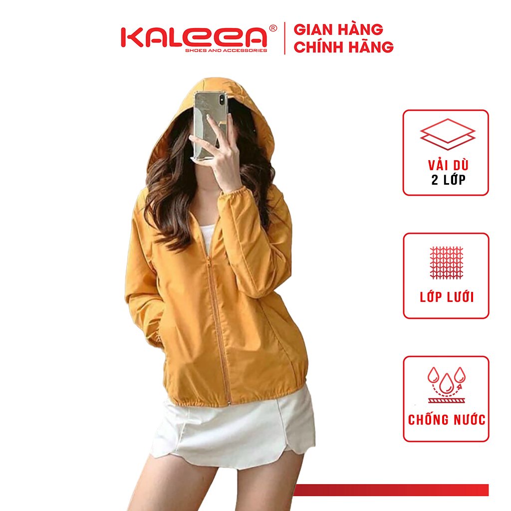 Áo Gió Nữ KALEEA Khoác Gió Hai Lớp Vải Dù Lót Lưới, Chống Nước - A3