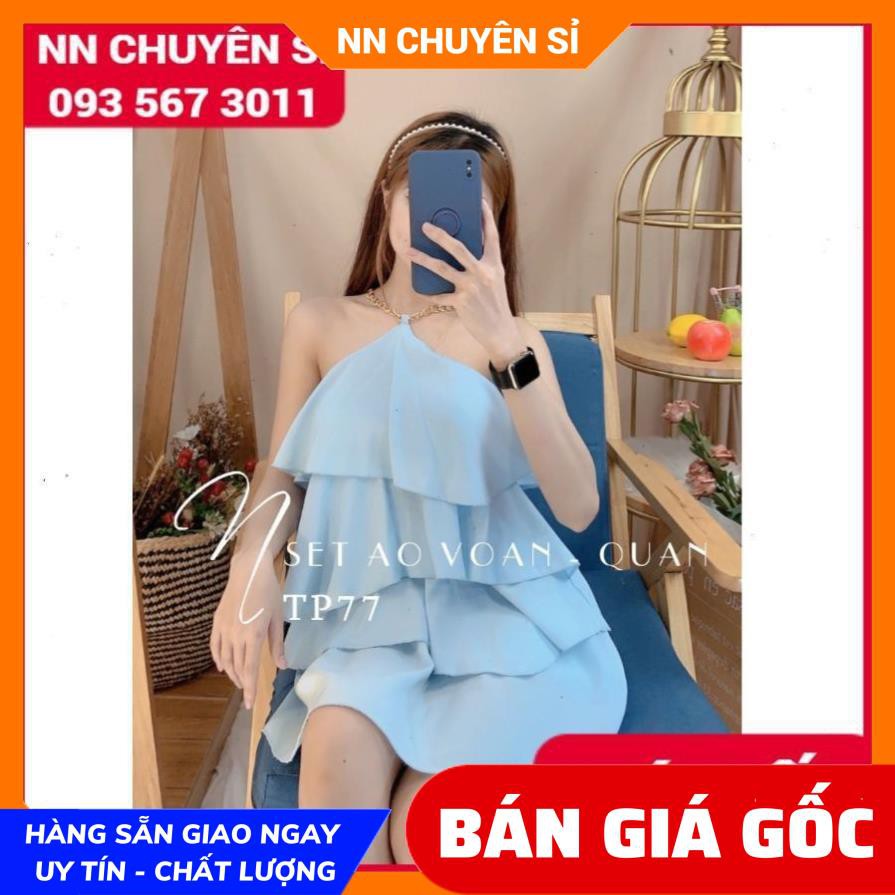 HÀNG ĐẸP - SET VOAN TẦNG PHỐI XÍCH ⚡ẢNH THẬT CHỤP TẠI SHOP⚡ SET ÁO VOAN KÈM QUẦN TP77