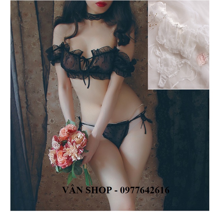 Đồ ngủ sexy mỏng chấm bi G8