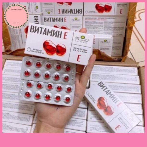 [Chính hãng 100%] Vitamin E đỏ Nga vỉ 10 viên x 2 vỉ