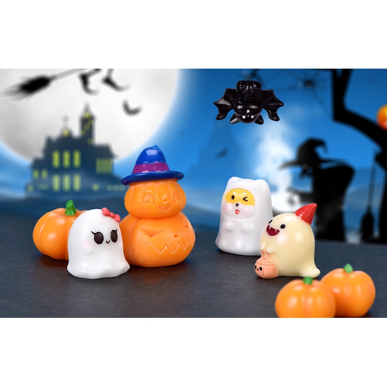 Mô Hình Trang Trí Ô Tô Bàn Làm Việc Phòng Khách - Phụ Kiện Trang Trí Taplo Xe Hơi Chú chó Shiba Halloween Cực Yêu