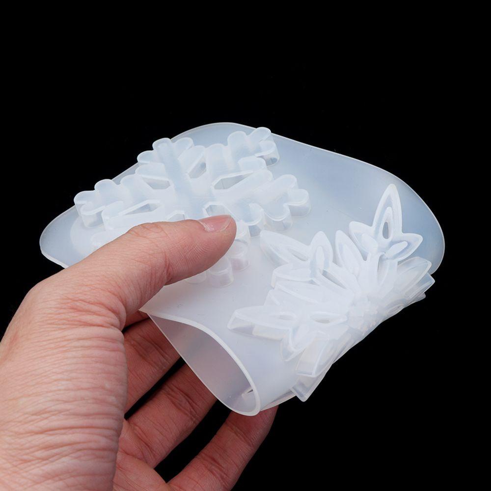 PINEVN Khuôn Silicone Làm Thẻ Treo Trang Trí Cây Thông Giáng Sinh Hình Bông Tuyết