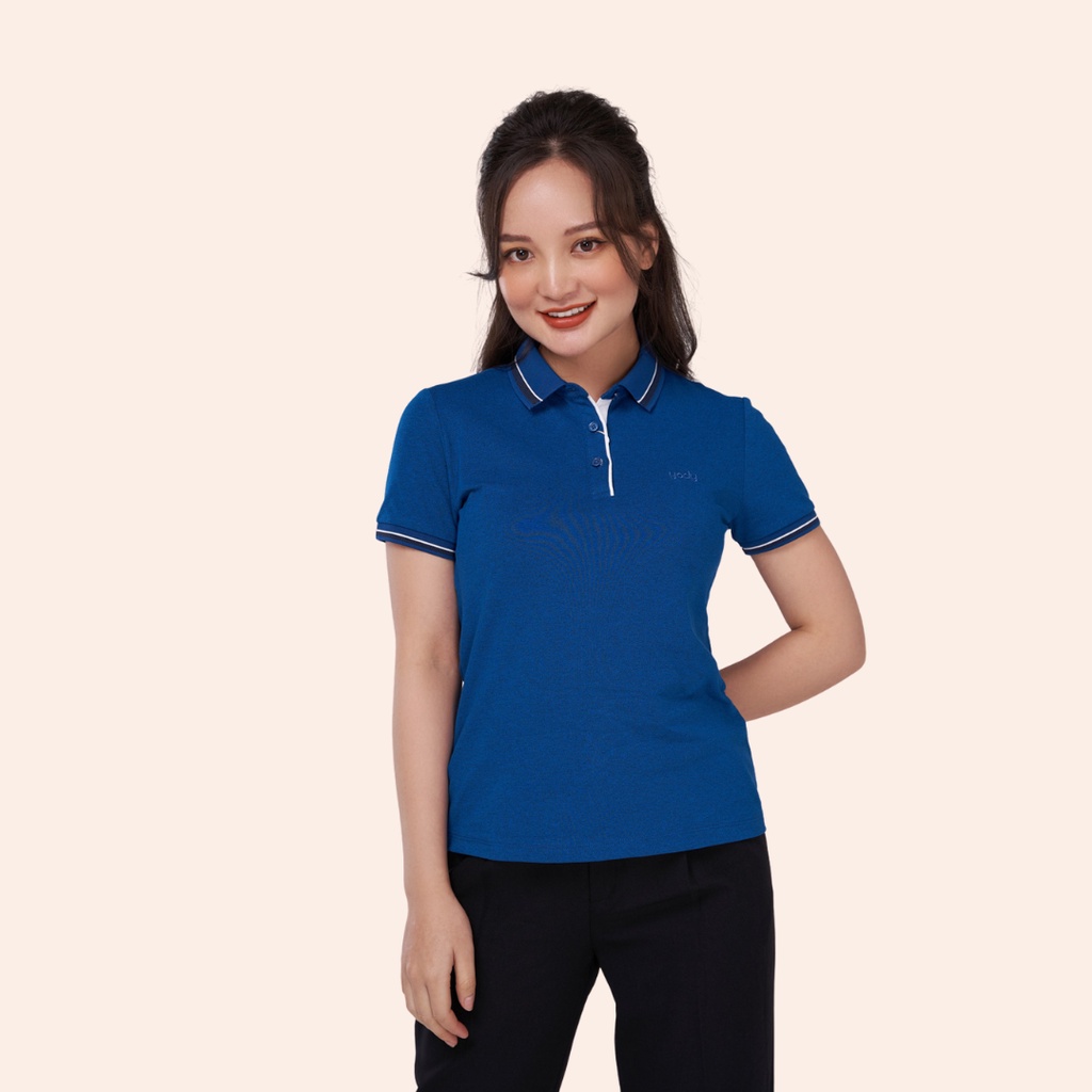 Áo polo nữ YODY phông tay ngắn, cổ bẻ chất vải cotton, chuẩn phom công sở, xuất xịn APN5340