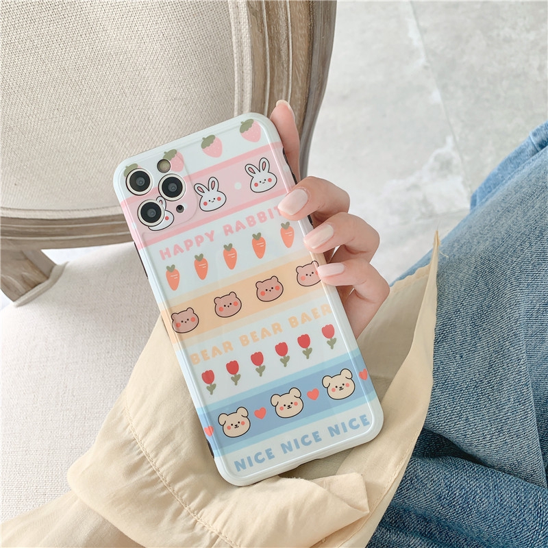 Ốp iphone - Ốp lưng imd new Gấu thỏ happy peace 6/6s/6plus/6splus/7/8/7plus/8plus/x/xs/xsmax/11/11promax-Awifi Case V5-3 | BigBuy360 - bigbuy360.vn