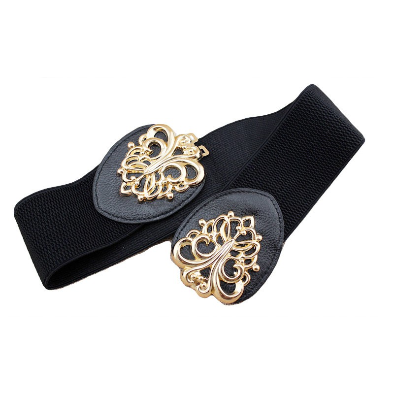 Thắt lưng bản to mặt hình chiếc lá phong cách cổ điển cho nữ