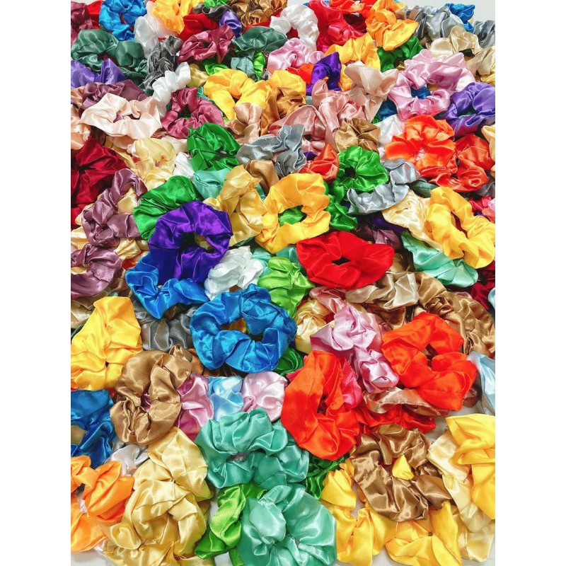 CỘT TÓC VẢI SCRUNCHIES TRƠN LỤA PHI BÓNG LOẠI ĐẸP HOT TREND