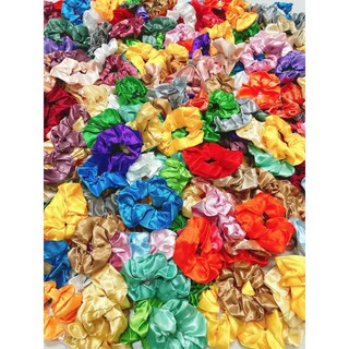 Cột tóc vải scrunchies trơn lụa phi bóng loại đẹp hot trend